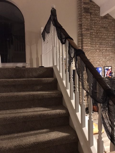Creepy cloth on stair railing