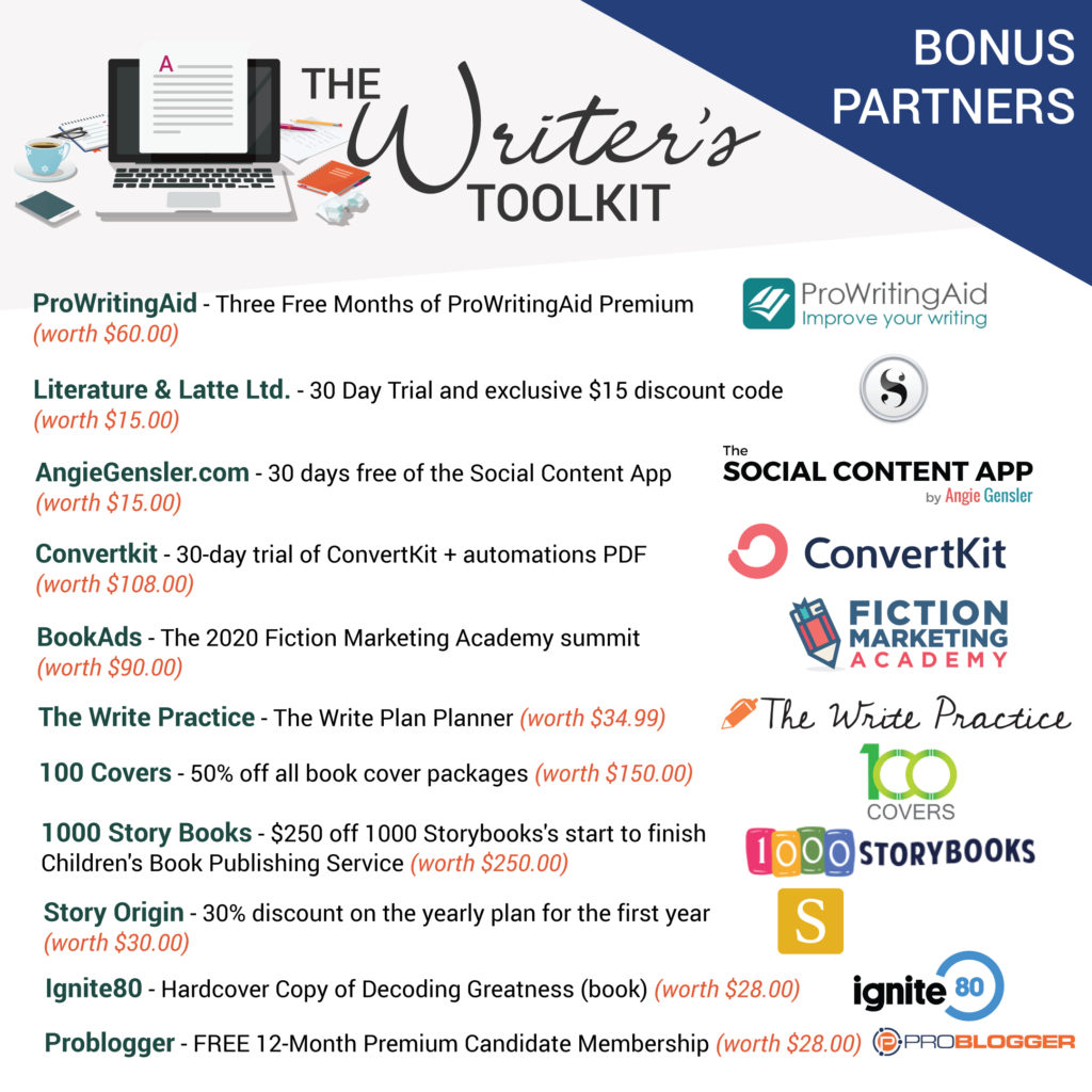 Writer's Toolkit bonus partner details